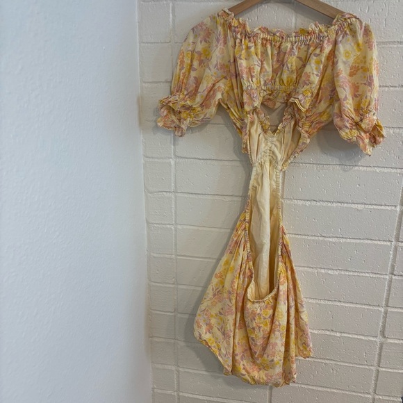 SABO skirt eilish romper / dress in yellow floral - Picture 6 of 6
